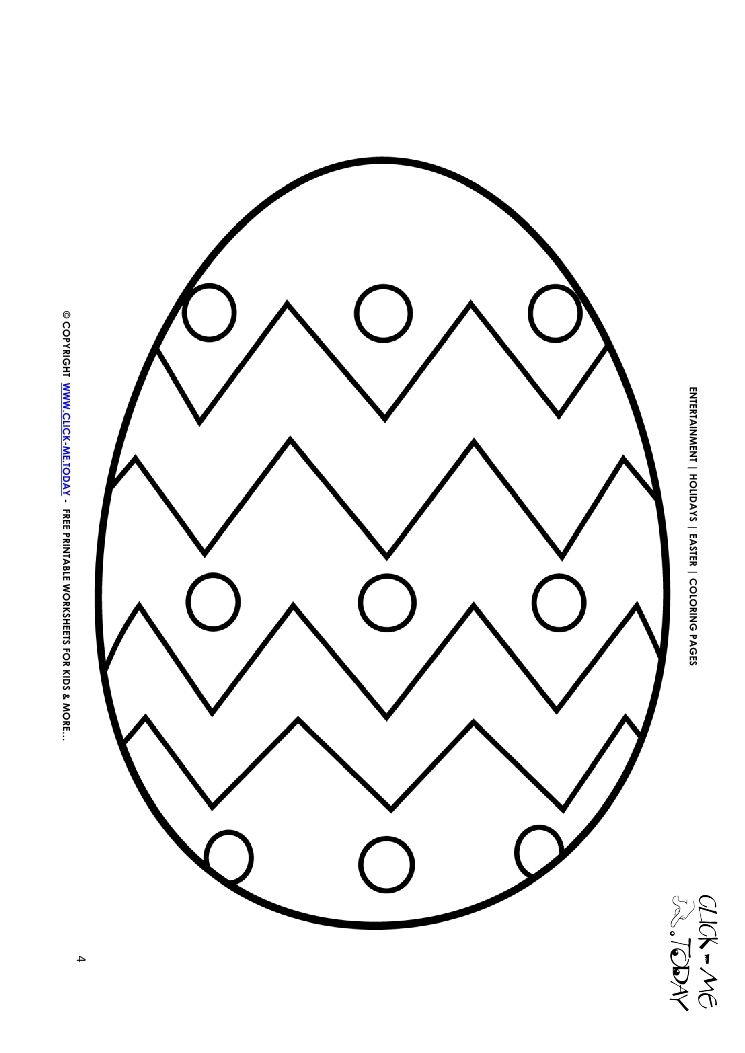 Easter Coloring Page: 4 Detailed Easter Egg